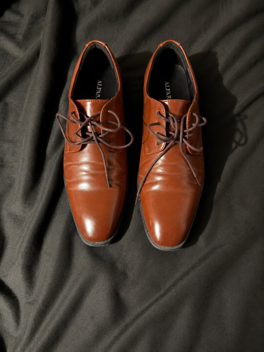 Alfani Men's Brown Leather Derby Dress Shoes